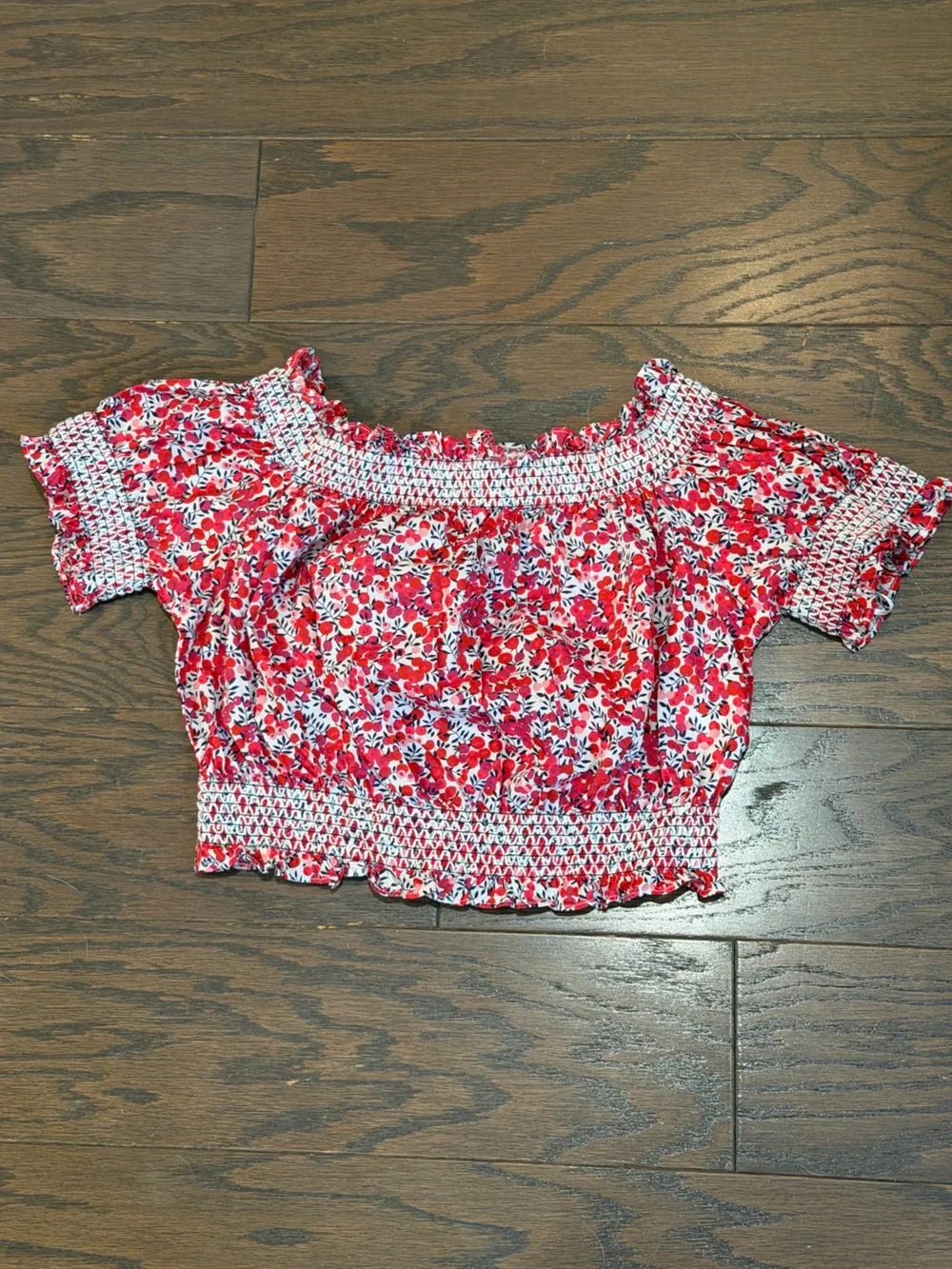 J.Crew Cotton Poplin Cropped Top Liberty Wiltshire Floral Print Size XS
